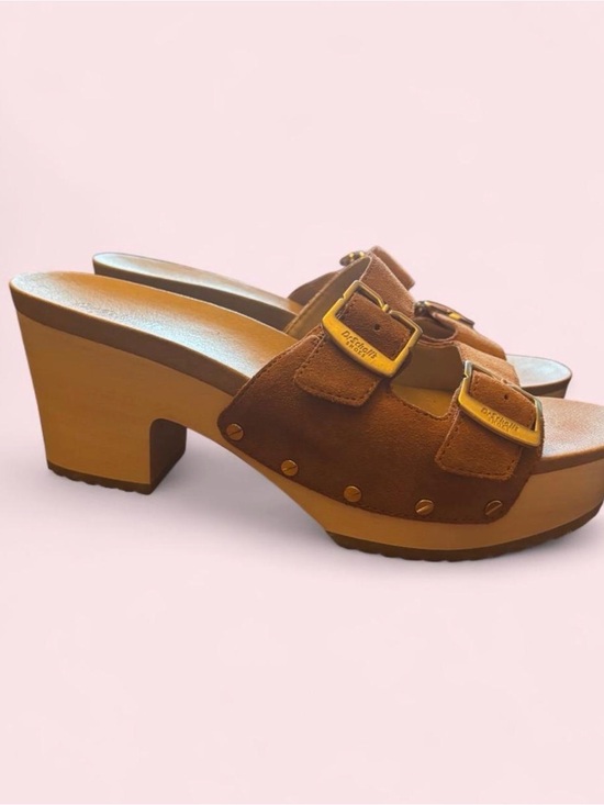 Dr. Scholl's Shoes - Dr. Scholl's Brown Suede Buckle Clog Heels